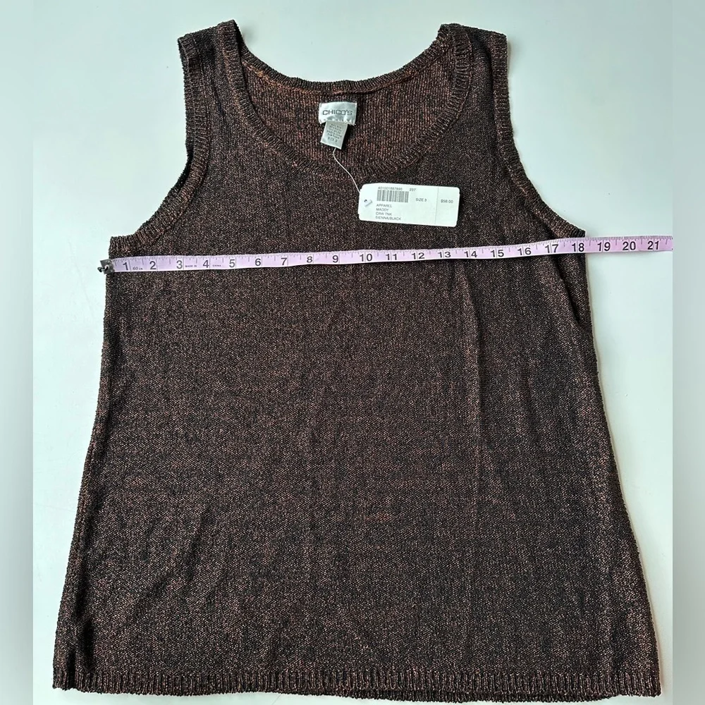 NWT Chico’s Black Orange Silk Blend Sleeveless Sweater Maddy Size 3 (US XL) $58 - Picture 7 of 8